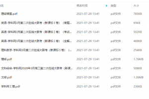 2020年高考押题卷(PDF版试卷)-学科网考点知识大全