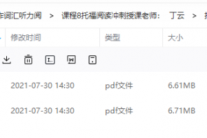 课程8托福阅读冲刺授课老师:丁云【冲刺版】提分技巧整理讲义