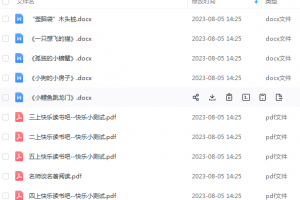 小学生快乐读书吧及读后测试(可打印版)